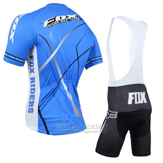 2014 Cycling Jersey Fox Sky Blue Short Sleeve and Bib Short