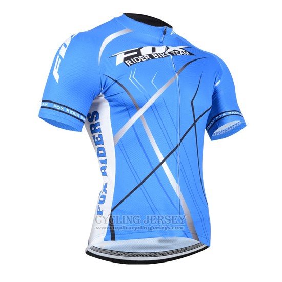 2014 Cycling Jersey Fox Sky Blue Short Sleeve and Bib Short
