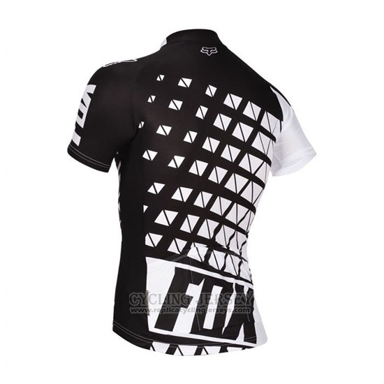 2014 Cycling Jersey Fox White and Black Short Sleeve and Bib Short