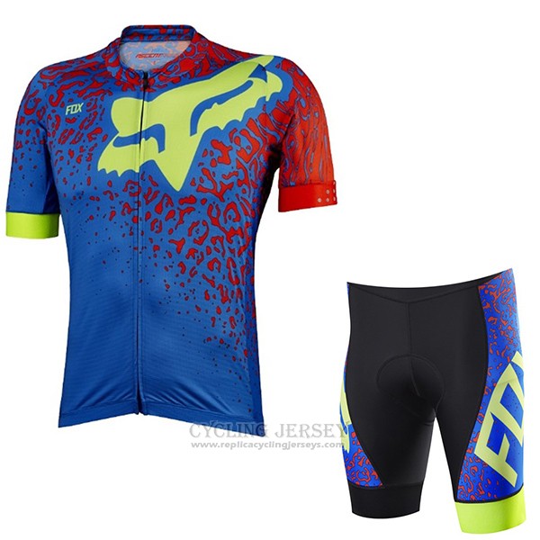 2017 Cycling Jersey Fox Ascent Comp Blue Short Sleeve and Bib Short