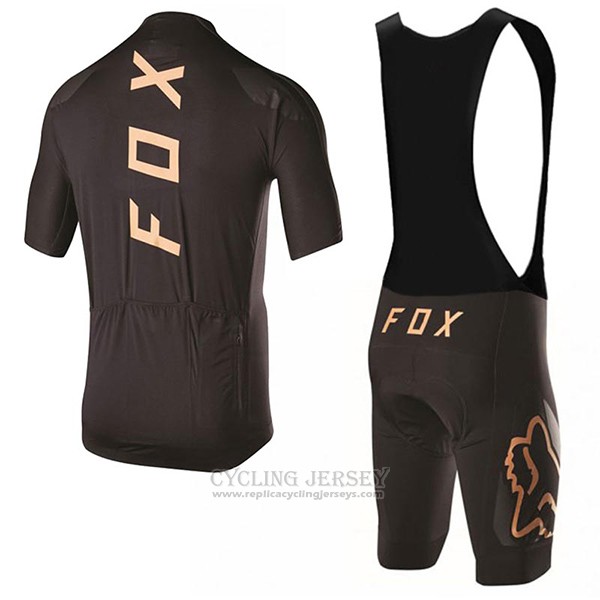 2017 Cycling Jersey Fox Black Short Sleeve and Bib Short
