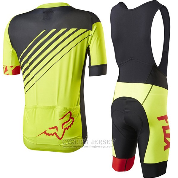 2017 Cycling Jersey Fox Le Savant Yellow Short Sleeve and Bib Short