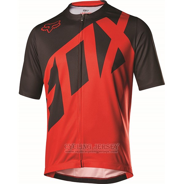 2017 Cycling Jersey Fox Livewire Black and Red Short Sleeve and Bib Short