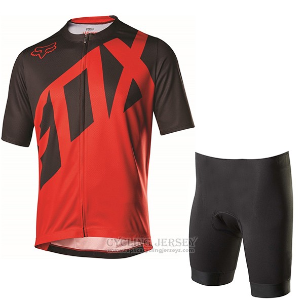 2017 Cycling Jersey Fox Livewire Black and Red Short Sleeve and Bib Short