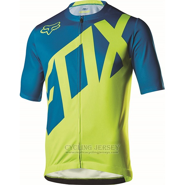 2017 Cycling Jersey Fox Livewire Blue and Green Short Sleeve and Bib Short