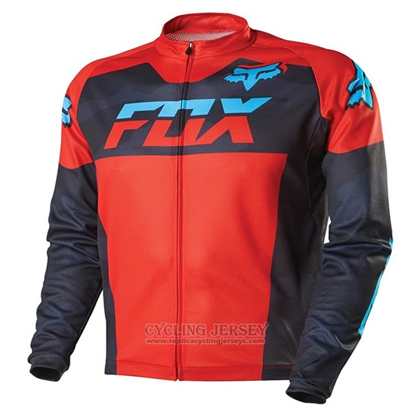 2017 Cycling Jersey Fox Red and Black Short Sleeve and Bib Short