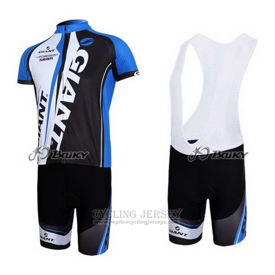 2011 Cycling Jersey Giant Black and Blue Short Sleeve and Bib Short