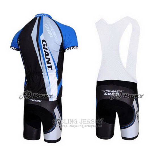 2011 Cycling Jersey Giant Black and Blue Short Sleeve and Bib Short