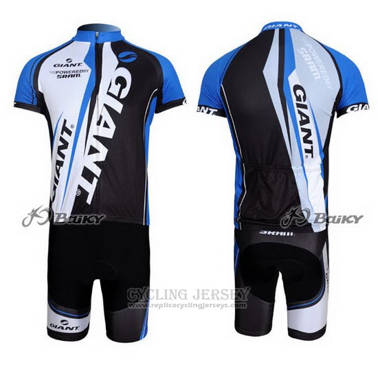 2011 Cycling Jersey Giant Black and Blue Short Sleeve and Bib Short