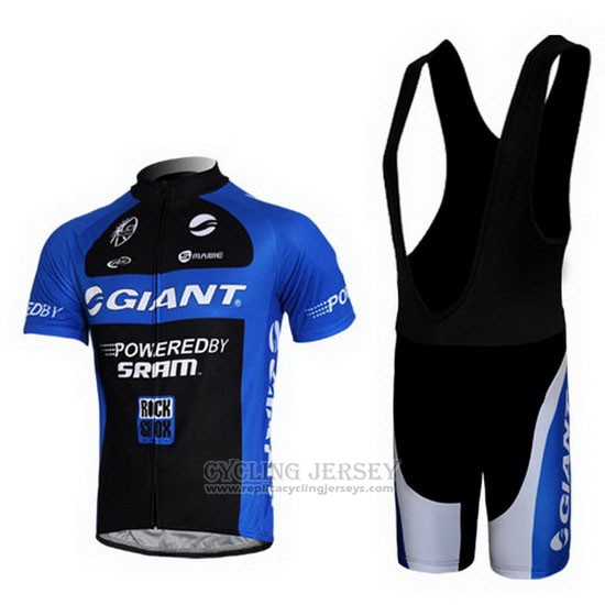 2011 Cycling Jersey Giant Blue and Black Short Sleeve and Bib Short