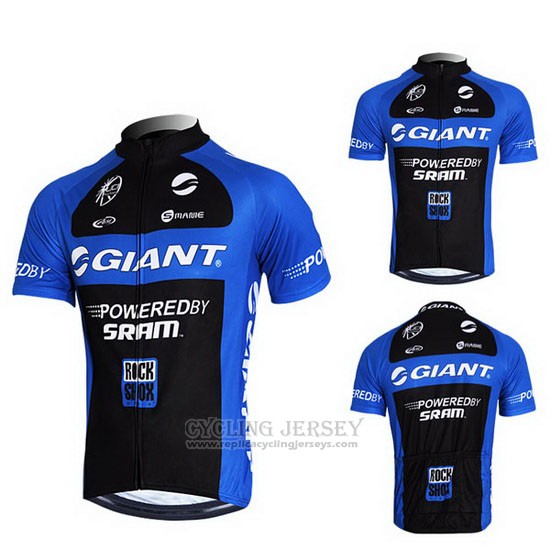 2011 Cycling Jersey Giant Blue and Black Short Sleeve and Bib Short