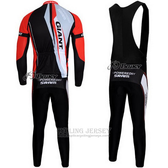 2011 Cycling Jersey Giant Red and Black Long Sleeve and Bib Tight