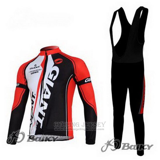 2011 Cycling Jersey Giant Red and Black Long Sleeve and Bib Tight