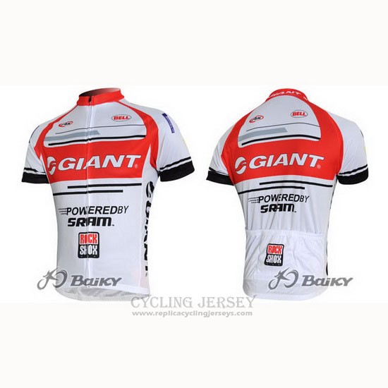 2011 Cycling Jersey Giant White and Red Short Sleeve and Bib Short