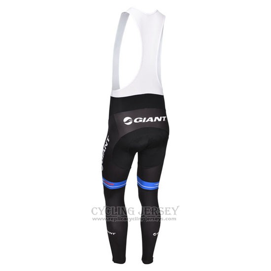 2013 Cycling Jersey Giant Black and Blue Long Sleeve and Bib Tight