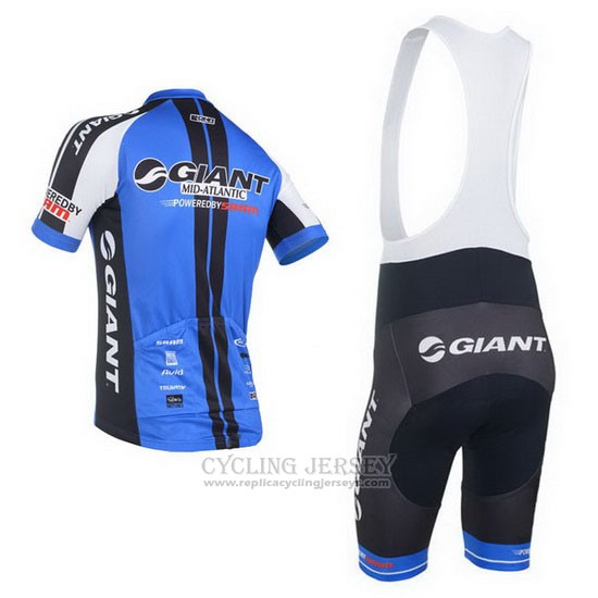 2013 Cycling Jersey Giant Black and Blue Short Sleeve and Bib Short