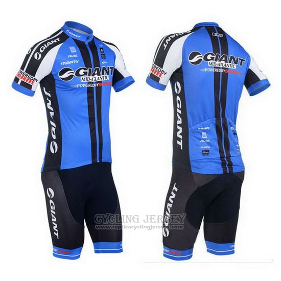2013 Cycling Jersey Giant Black and Blue Short Sleeve and Bib Short