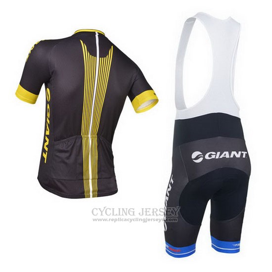 2013 Cycling Jersey Giant Black and Yellow Short Sleeve and Bib Short