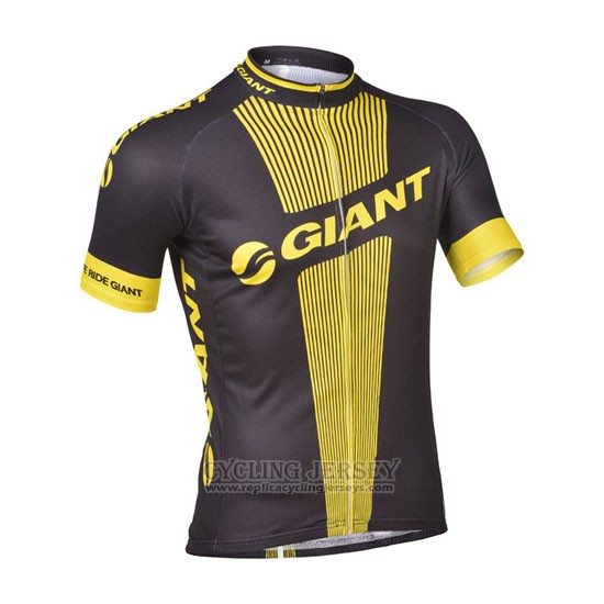 2013 Cycling Jersey Giant Black and Yellow Short Sleeve and Bib Short