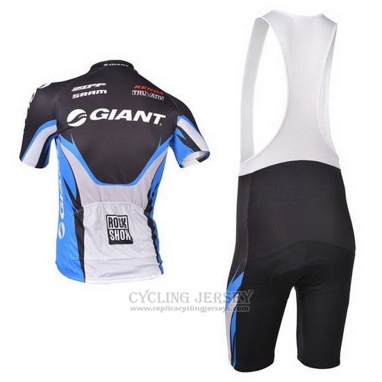 2013 Cycling Jersey Giant Blue and Black Short Sleeve and Bib Short