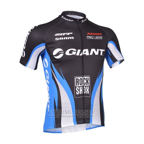 2013 Cycling Jersey Giant Blue and Black Short Sleeve and Bib Short