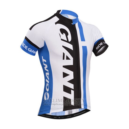 2013 Cycling Jersey Giant White and Sky Blue Short Sleeve and Bib Short