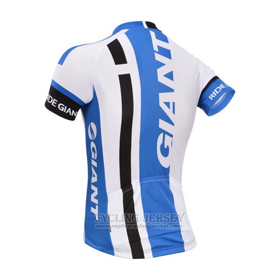 2013 Cycling Jersey Giant White and Sky Blue Short Sleeve and Bib Short