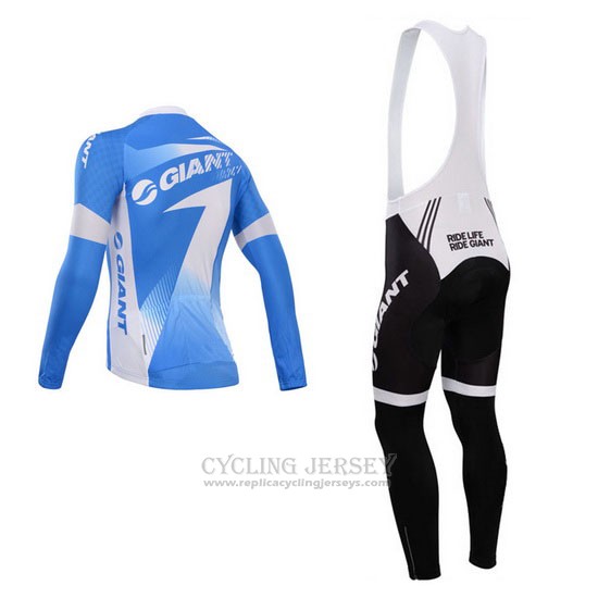 2014 Cycling Jersey Giant Sky Blue Long Sleeve and Bib Tight