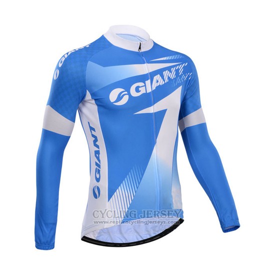 2014 Cycling Jersey Giant Sky Blue Long Sleeve and Bib Tight