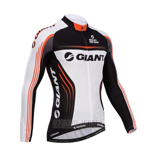 2014 Cycling Jersey Giant White and Black Long Sleeve and Bib Tight