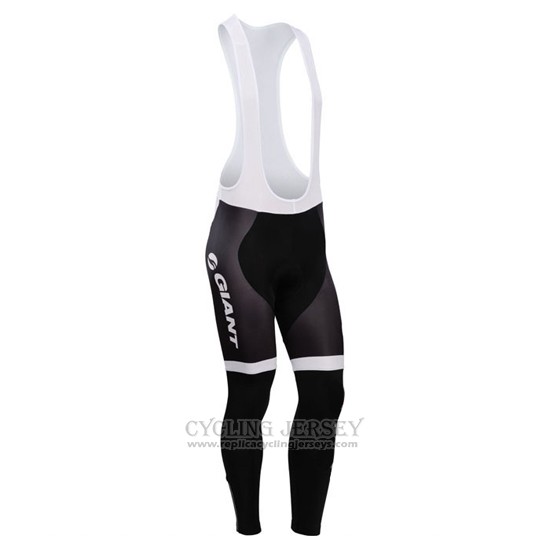 2014 Cycling Jersey Giant White and Black Long Sleeve and Bib Tight