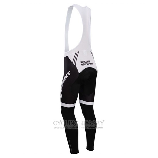 2014 Cycling Jersey Giant White and Black Long Sleeve and Bib Tight
