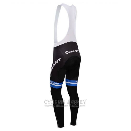 2014 Cycling Jersey Giant White and Sky Blue Long Sleeve and Bib Tight