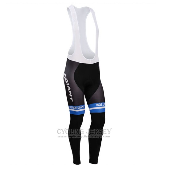 2014 Cycling Jersey Giant White and Sky Blue Long Sleeve and Bib Tight