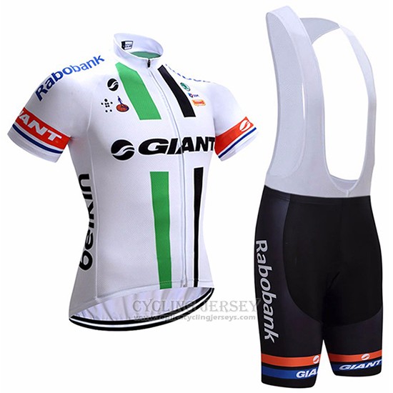 2017 Cycling Jersey Giant White Short Sleeve and Bib Short