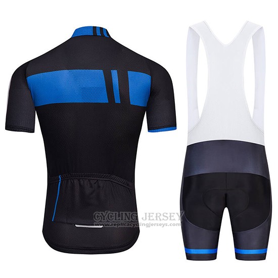 2018 Cycling Jersey Giant Black and Blue Short Sleeve and Bib Short