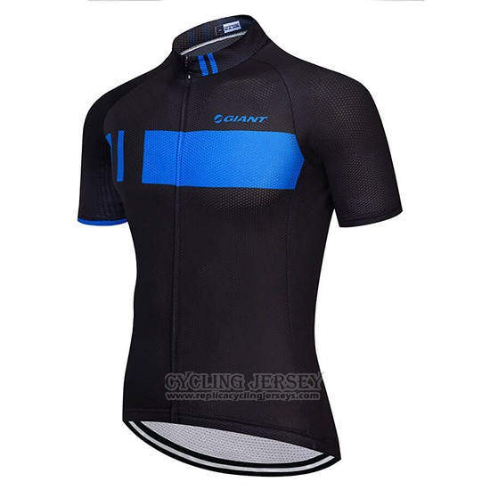 2018 Cycling Jersey Giant Black and Blue Short Sleeve and Bib Short