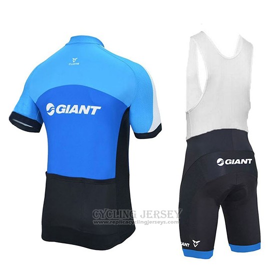 2018 Cycling Jersey Giant Club Sport Blue and Black Short Sleeve and Bib Short