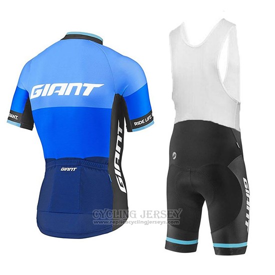 2018 Cycling Jersey Giant Elevate Blue Short Sleeve and Bib Short