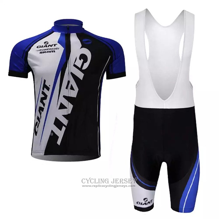 2021 Cycling Jersey Giant Black Blue Short Sleeve And Bib Short