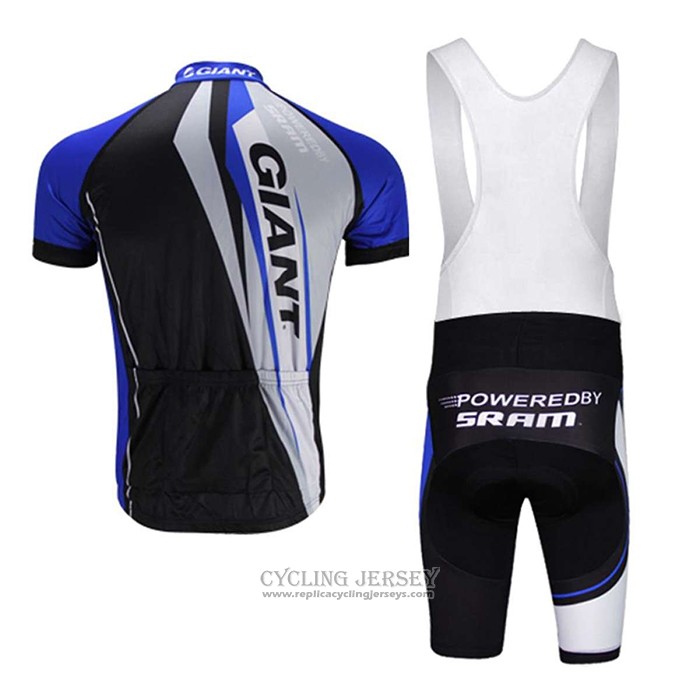 2021 Cycling Jersey Giant Black Blue Short Sleeve And Bib Short