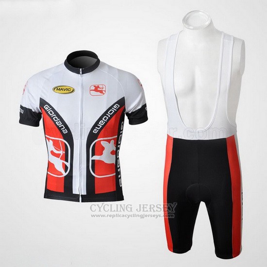 2010 Cycling Jersey Giordana White and Black Short Sleeve and Bib Short