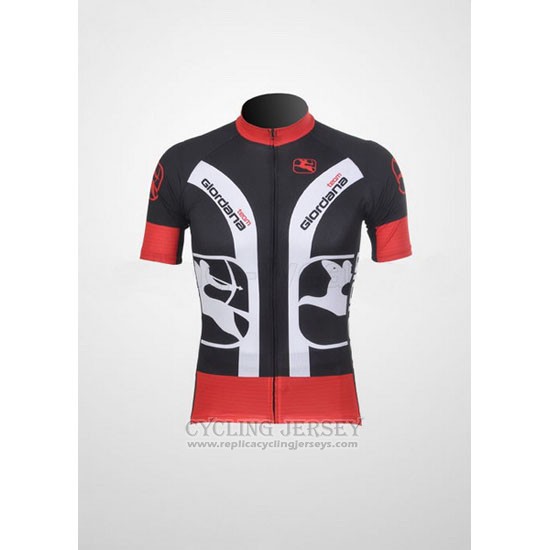 2011 Cycling Jersey Giordana Black and Red Short Sleeve and Bib Short