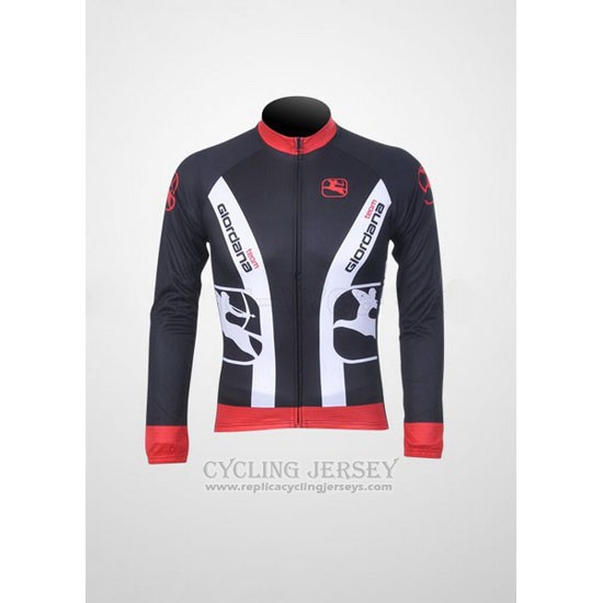 2011 Cycling Jersey Giordana Red and Black Long Sleeve and Bib Tight