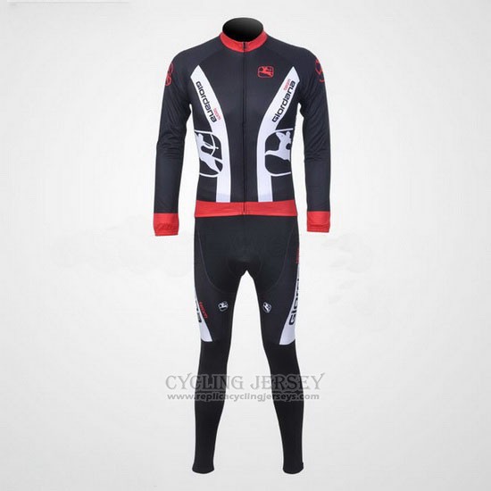 2011 Cycling Jersey Giordana Red and Black Long Sleeve and Bib Tight
