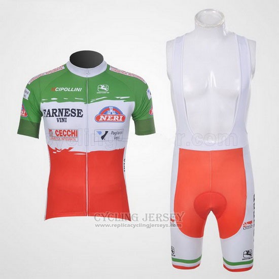 2011 Cycling Jersey Giordana Red and Green Short Sleeve and Bib Short