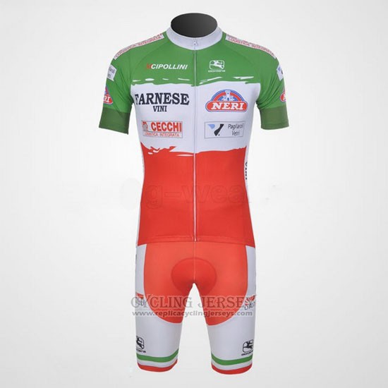 2011 Cycling Jersey Giordana Red and Green Short Sleeve and Bib Short