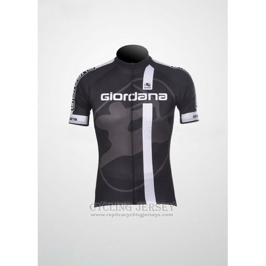 2011 Cycling Jersey Giordana White Black Short Sleeve and Bib Short