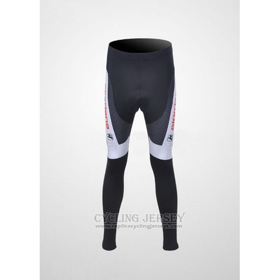 2011 Cycling Jersey Giordana White and Black Long Sleeve and Bib Tight