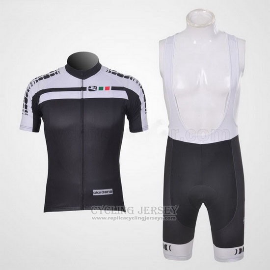 2011 Cycling Jersey Giordana White and Black Short Sleeve and Bib Short